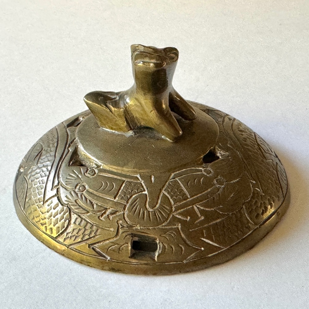 Brass Incense Dome with Animal Handle